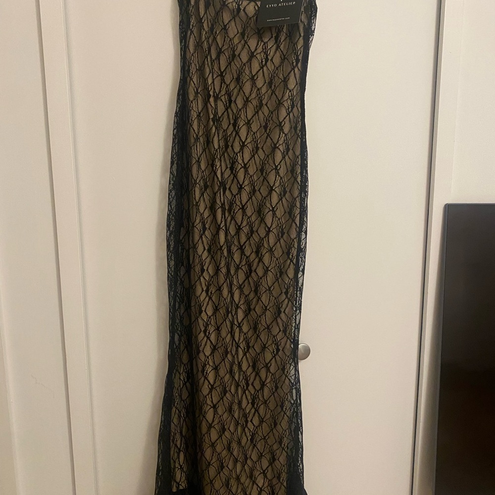 Cinq à Sept Elegant Black and Tan Maxi Skirt